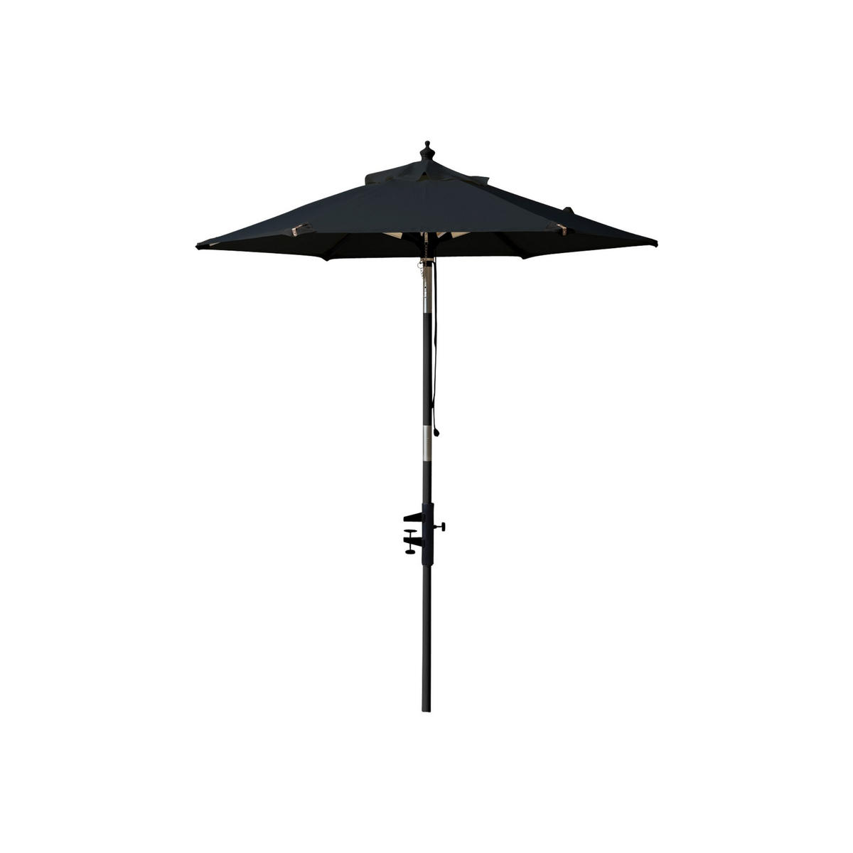 Gardenson Sonnenschirm  180/180 cm  - Schwarz, Konventionell, Holzwerkstoff (180/180cm) - Gardenson