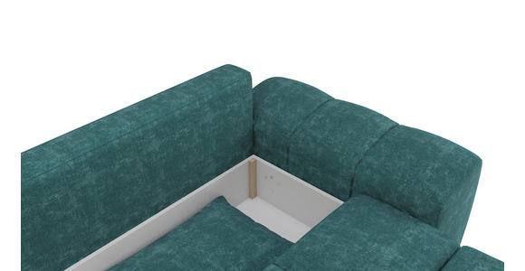 BIGSOFA Chenille Azurblau  - Azurblau/Schwarz, KONVENTIONELL, Kunststoff/Textil (266/89/104cm) - Carryhome