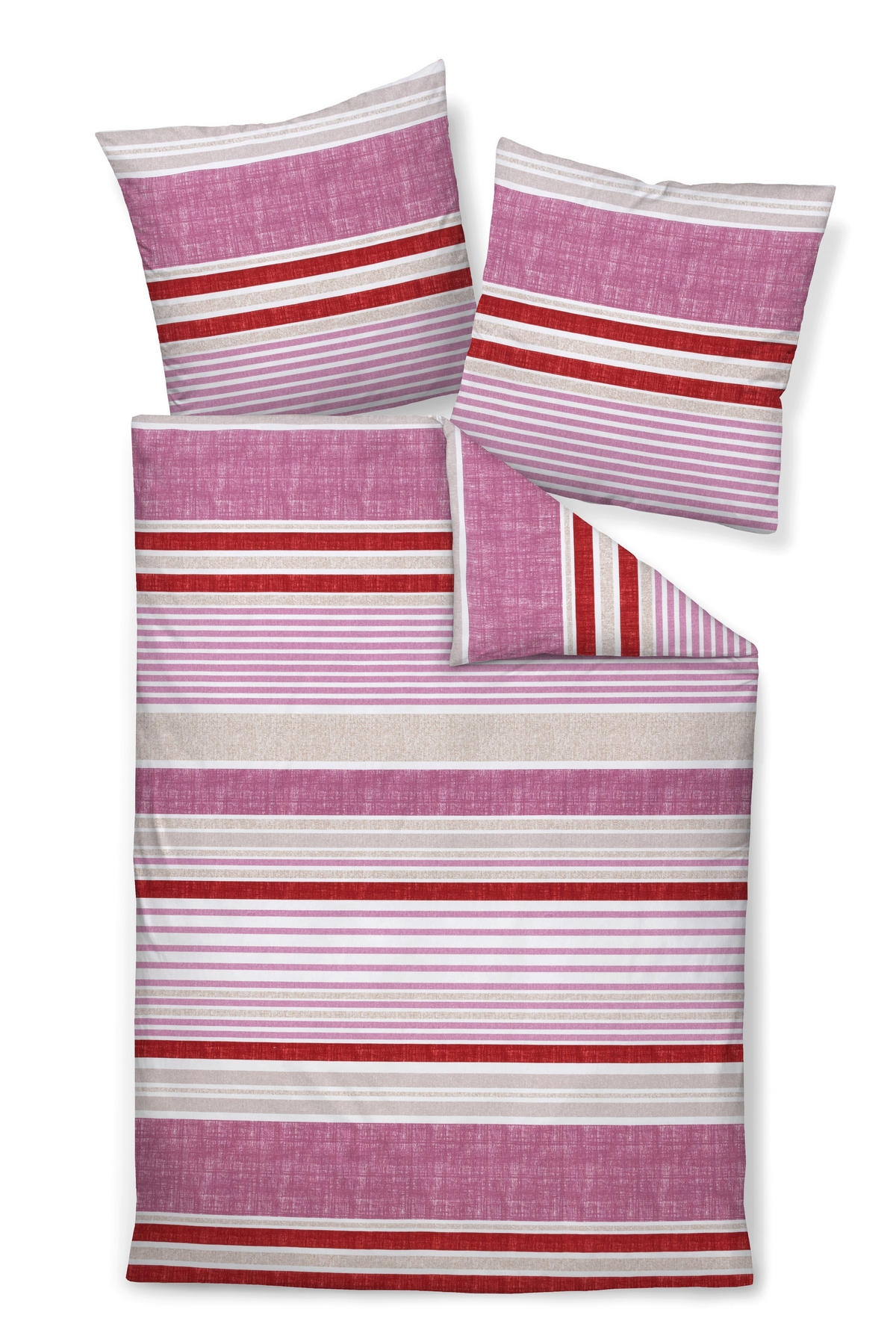 BETTWÄSCHE Biber 155/200 cm  - Beere, Design, Textil (155/200cm) - Janine