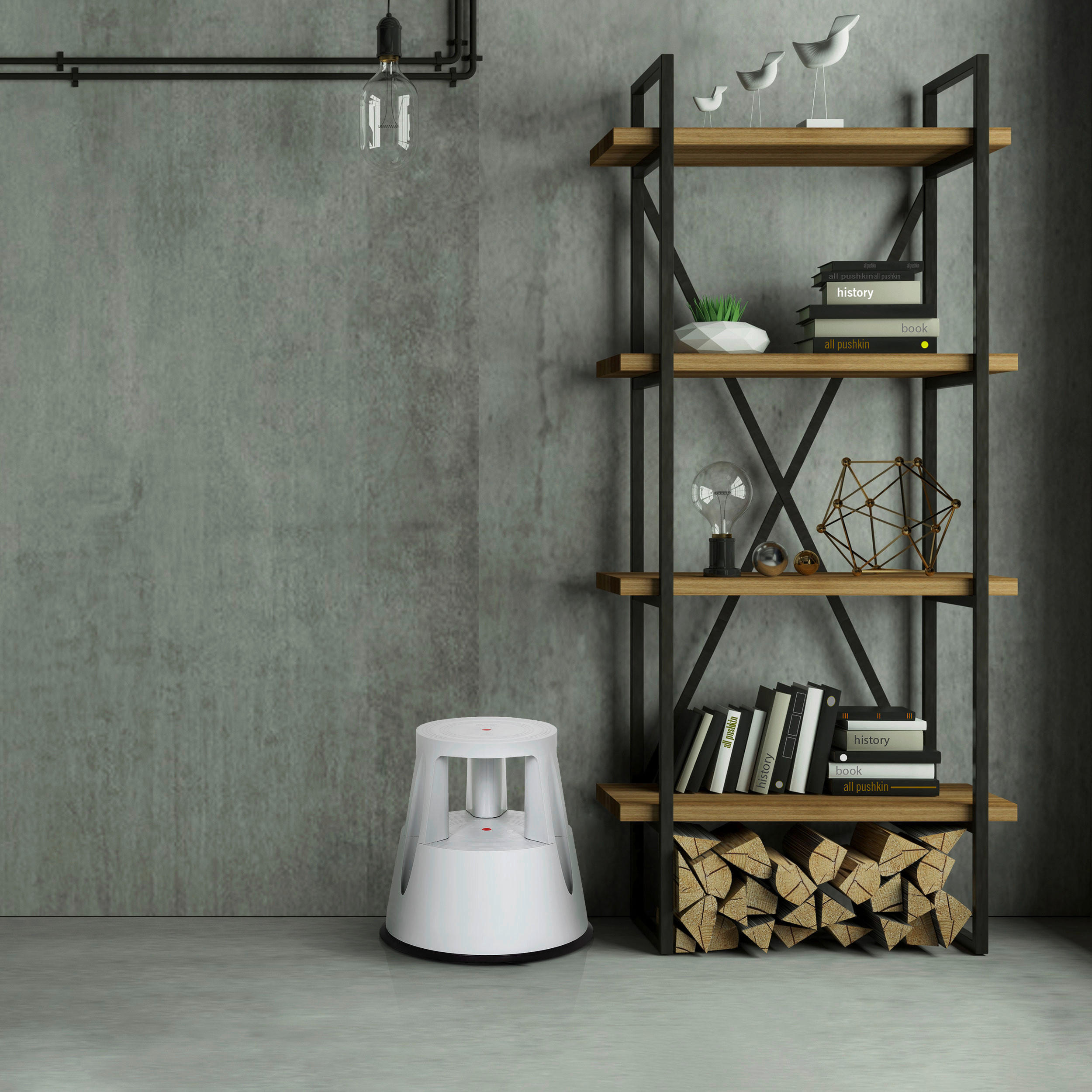 TRITTHOCKER Hellgrau  - Hellgrau, MODERN, Kunststoff (48/43/48cm) - MID.YOU