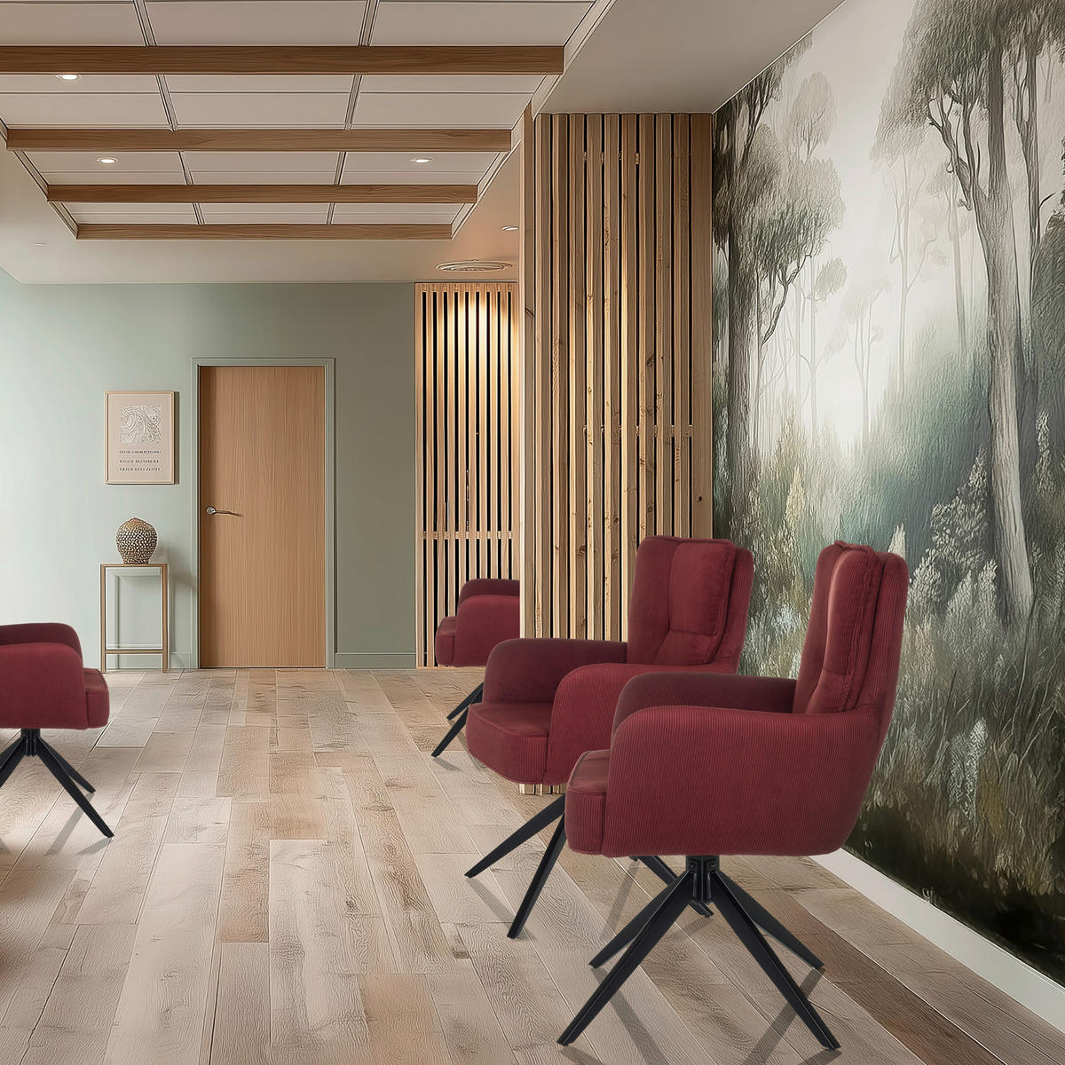 ARMLEHNSTUHL  in Cord  - Rot/Schwarz, MODERN, Textil/Metall (58/94/60cm) - MID.YOU