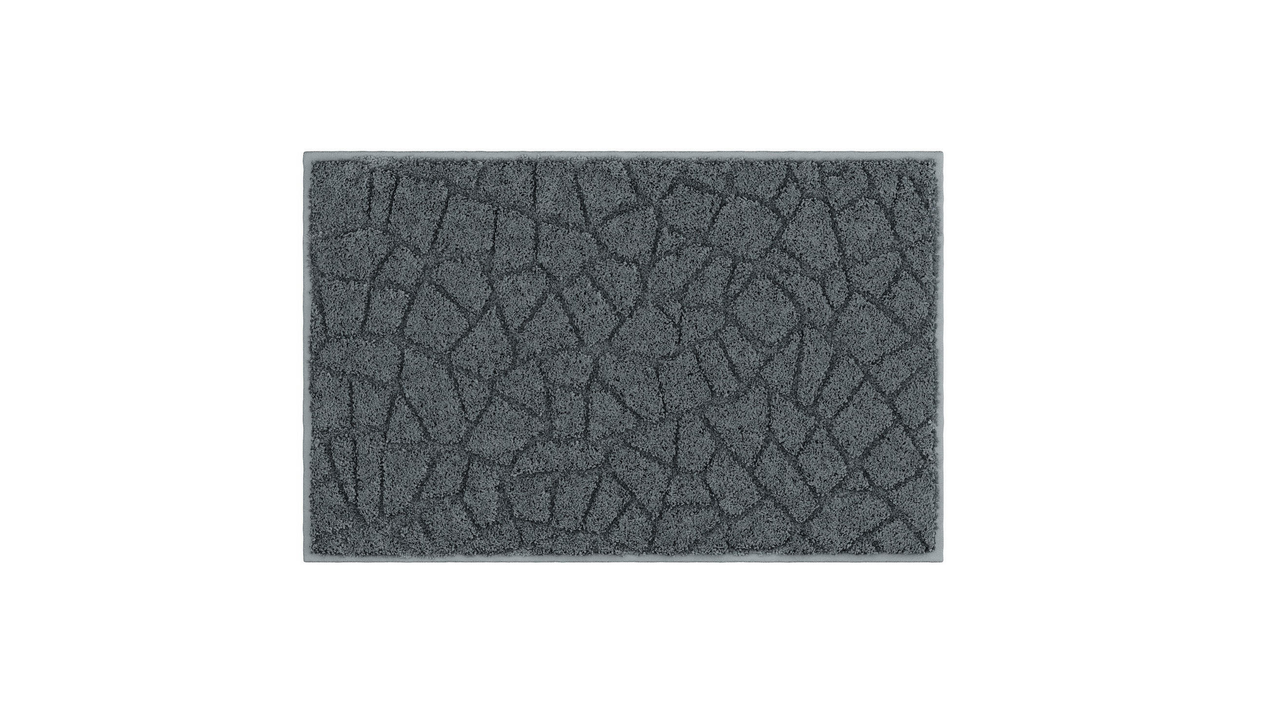 BADEMATTE 50/80 cm Anthrazit  - Anthrazit, Basics, Kunststoff/Textil (50/80cm) - Grund