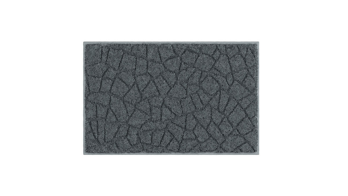 BADEMATTE Grund Anthrazit 50/80 cm  - Anthrazit, Basics, Kunststoff/Textil (50/80cm) - Grund