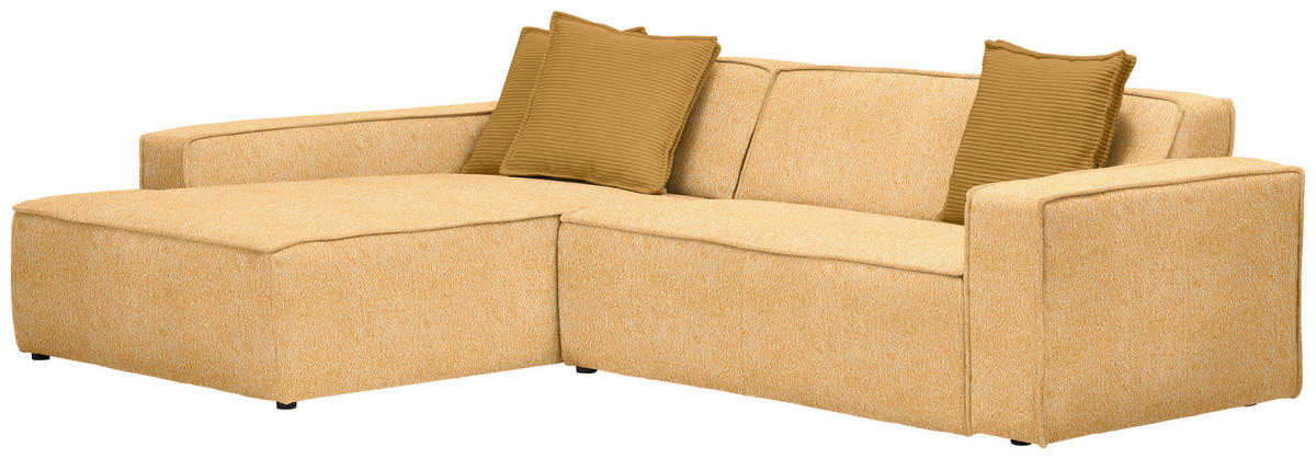 ECKSOFA in Chenille Senfgelb  - Currygelb/Senfgelb, Konventionell, Kunststoff/Textil (188/280cm) - Carryhome
