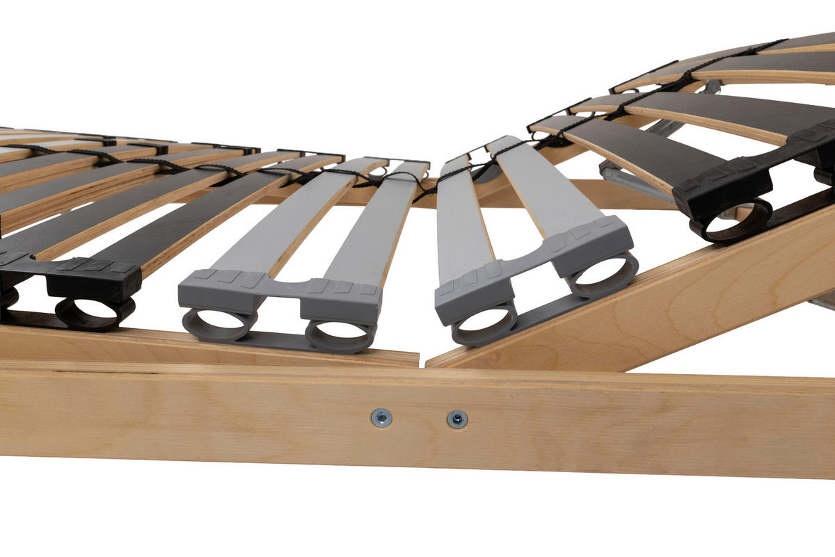 LATTENROST 80/200 cm Kopfteil, Fußteil, Mittelzone verstellbar, Birke  - Anthrazit/Silberfarben, Basics, Holz (80/200cm) - MID.YOU