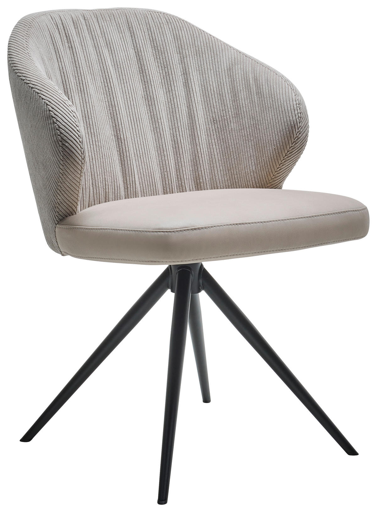 STUHL  in Cord, Lederlook  - Beige/Creme, Design, Textil/Metall (61/84/61cm) - Dieter Knoll