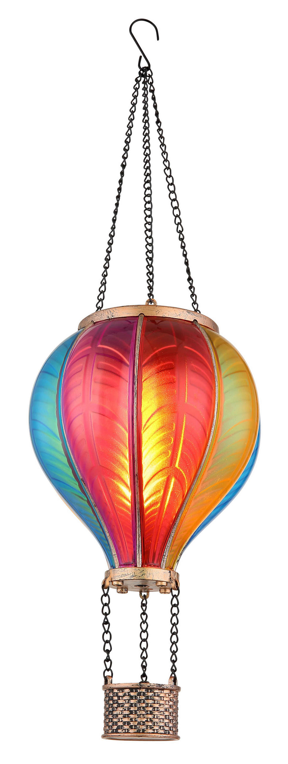 SOLARLEUCHTE Heluba 14/46,5 cm  - Goldfarben/Multicolor, Basics, Kunststoff/Metall (14/46,5cm) - Globo