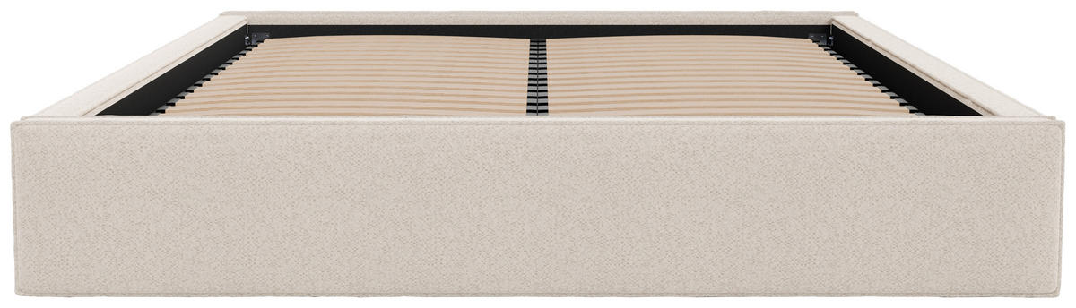 POLSTERBETT 120/200 cm,  in Beige, Lattenrost, Bettkasten,  - Beige/Schwarz, Design, Holz/Textil (120/200cm) - Chameo