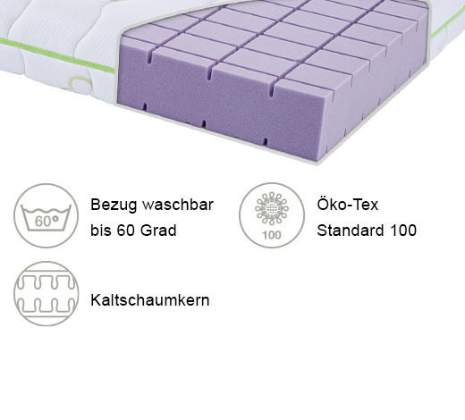 JUGENDMATRATZE 120/200 cm  - Basics, Textil (120/200cm) - Träumeland