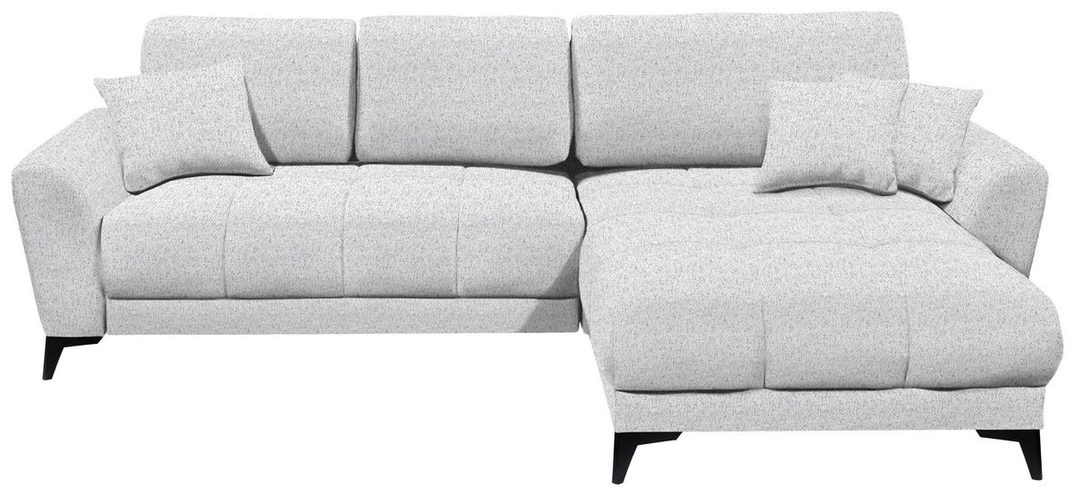 ECKSOFA in Webstoff Hellgrau  - Hellgrau/Schwarz, Modern, Kunststoff/Textil (281/189cm) - Carryhome