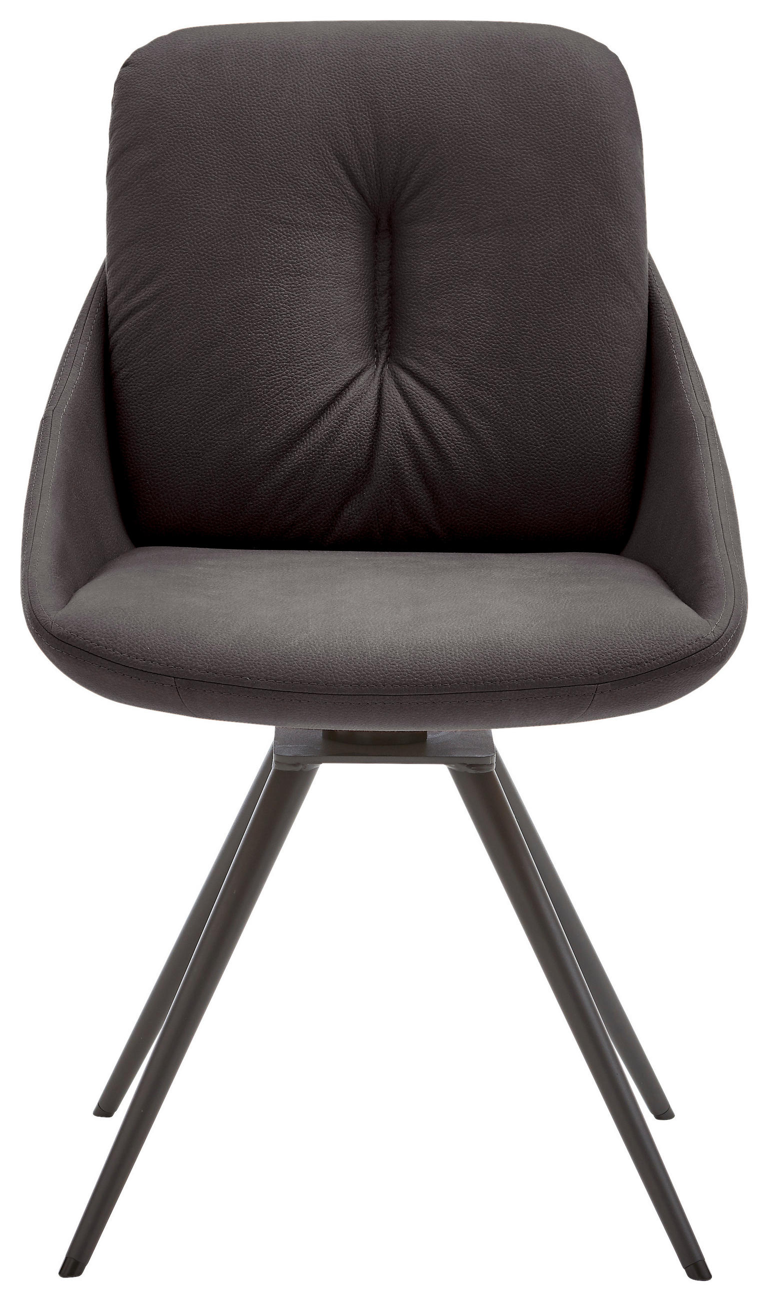 STUHL drehbar Mikrofaser Anthrazit, Mokka  - Anthrazit/Mokka, Design, Textil/Metall (55/91/64cm) - Venjakob