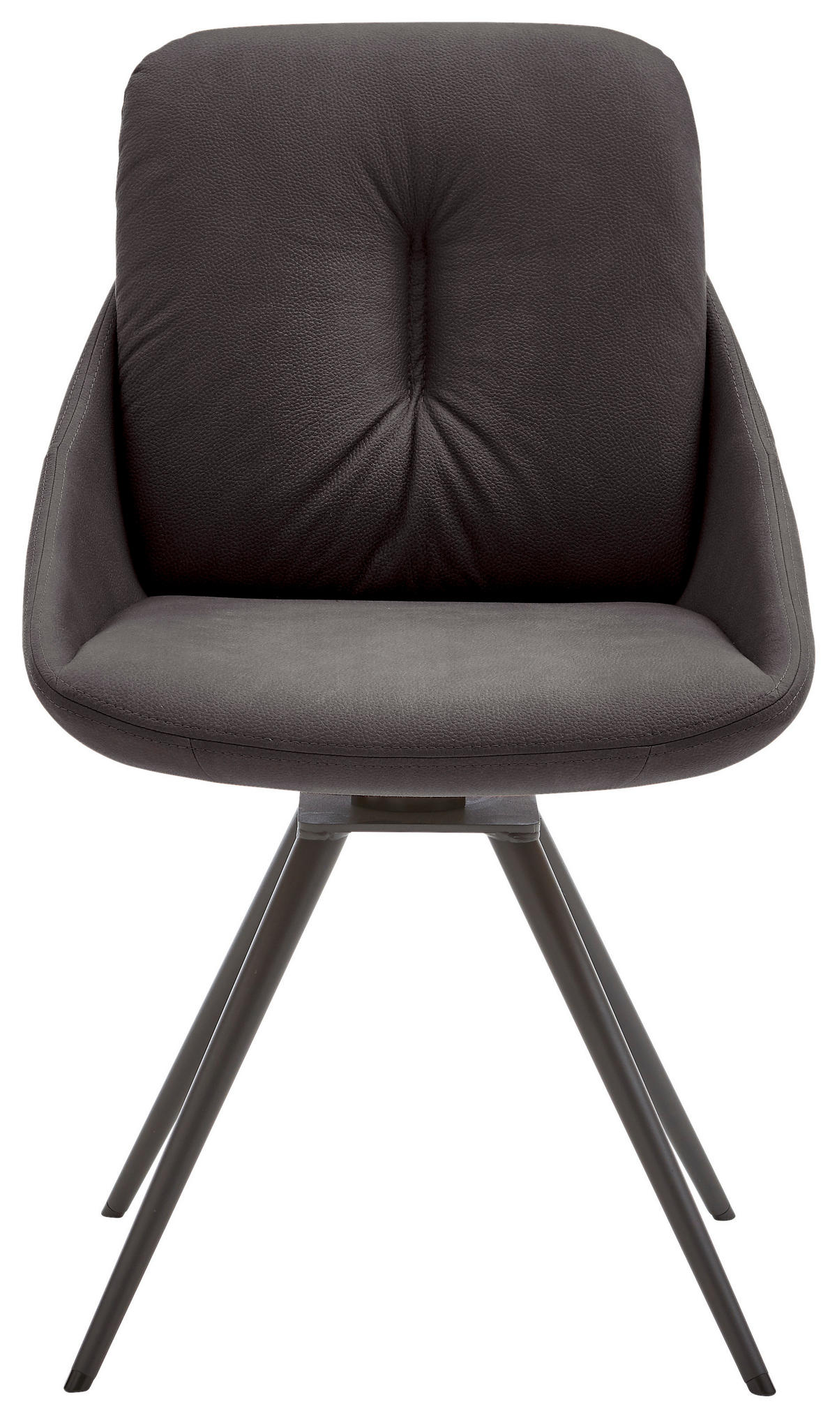 STUHL drehbar Mikrofaser Anthrazit, Mokka  - Anthrazit/Mokka, Design, Textil/Metall (55/91/64cm) - Venjakob