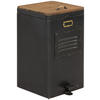 ABFALLEIMER 51.2 L  - Schwarz/Naturfarben, KONVENTIONELL, Holz/Metall (35/63/45.5cm) - Livetastic