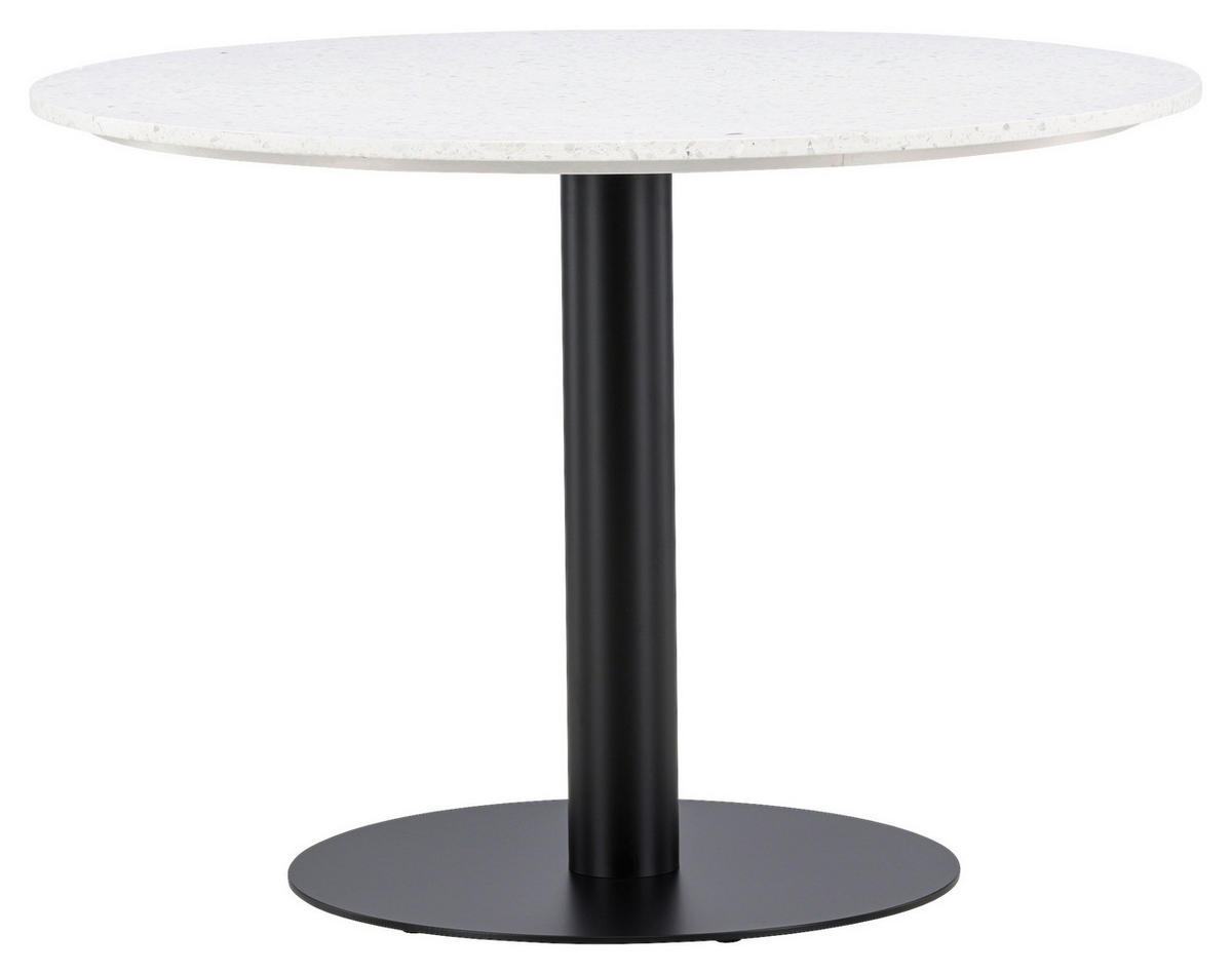 ESSTISCH in Metall, Stein 106/106/75 cm  - Schwarz/Weiß, Design, Stein/Metall (106/106/75cm) - Livetastic