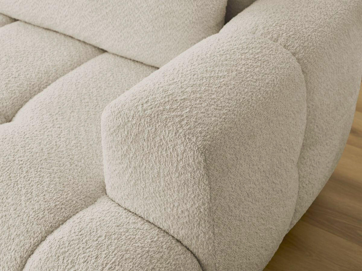 ECKSCHLAFSOFA FUJI Bouclé Beige  inkl.  - Beige/Schwarz, MODERN, Kunststoff/Textil (160/292cm)