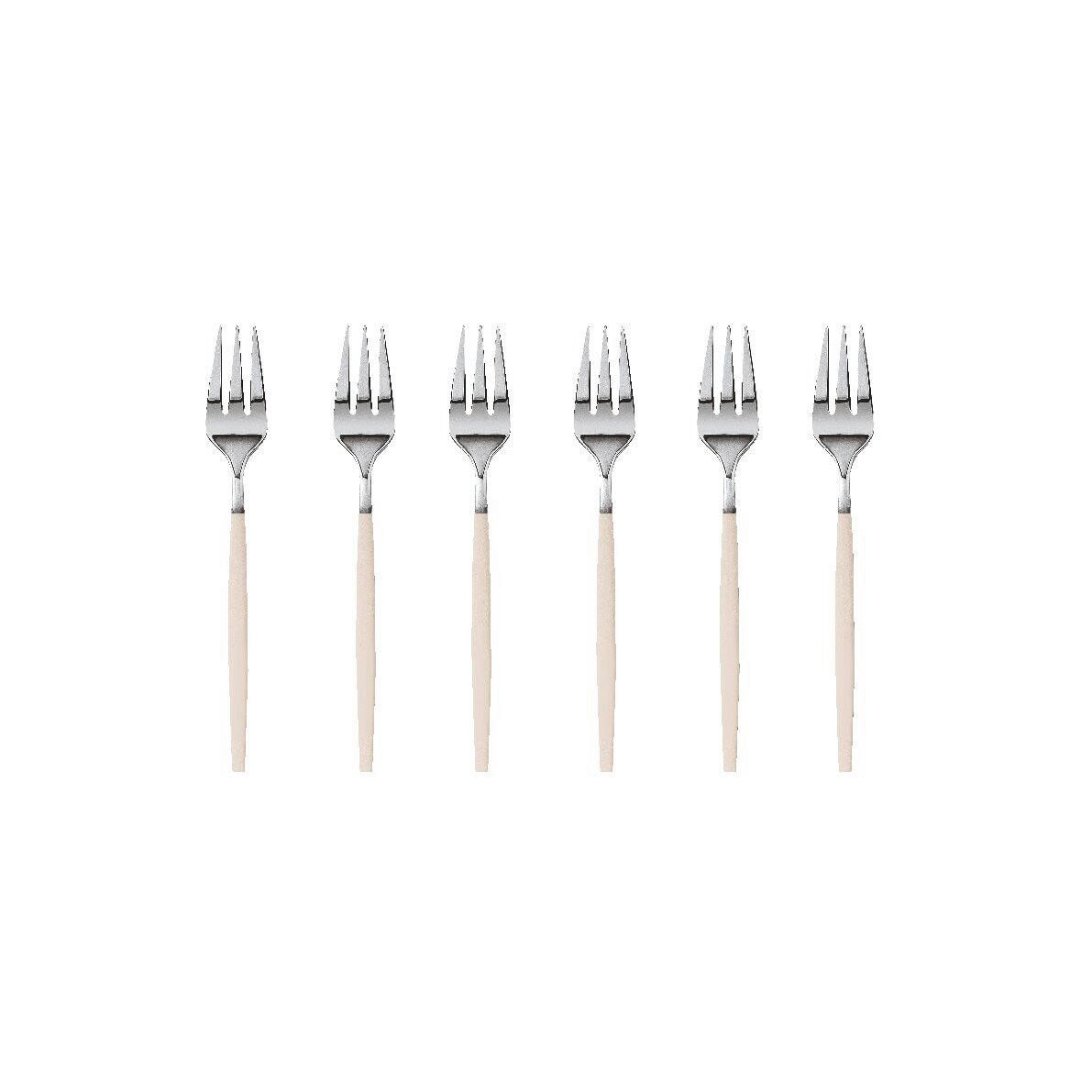 BESTECKSET Siro - Edelst./elfenb.Griff 6-teilig Edelstahl  für 6 Personen  - Elfenbein, Basics, Metall (18,1/11/3,1cm) - Sambonet