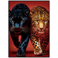 OBRAZ NA SKLE, zvířata, 50/70 cm  - černá/vícebarevná, Lifestyle, kompozitní dřevo/sklo (50/70cm) - Monee