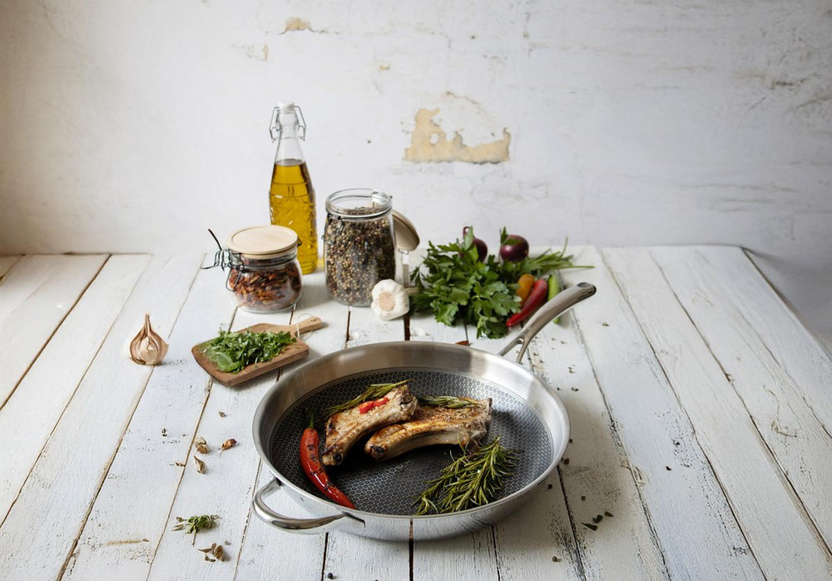 BRATPFANNE RELIEF EVOLUTION 32 cm cm  - Edelstahlfarben, Basics, Metall (32 cmcm) - ELO