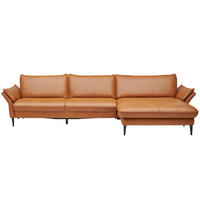 ECKSOFA Valdera in Echtleder Braun  172/334 cm  - Schwarz/Braun, Design, Leder/Metall (172/334cm) - Valdera