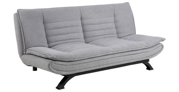 SCHLAFSOFA Chenille Hellgrau  - Hellgrau/Schwarz, Design, Textil/Metall (196/91/98cm) - Carryhome