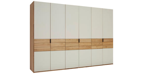 DREHTÜRENSCHRANK 302/214/62 cm 6-türig Eichefarben, Kaschmir - Kaschmir/Eichefarben, Natur, Glas/Holz (302/214/62cm) - Valnatura