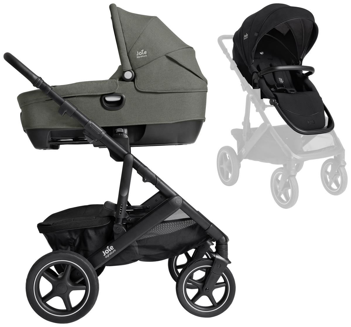 KOMBIKINDERWAGEN Vinca inkl. Calmi  - Schwarz/Olivgrün, Basics, Kunststoff (82/68/45cm) - JOIE SIGNATURE