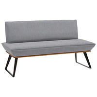 SITZBANK 140/87/64 cm  in Grau, Schwarz, Eichefarben  - Eichefarben/Schwarz, Design, Holz/Textil (140/87/64cm) - Voleo