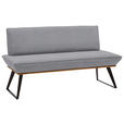 SITZBANK 140/87/64 cm  in Grau, Schwarz, Eichefarben  - Eichefarben/Schwarz, Design, Holz/Textil (140/87/64cm) - Voleo