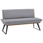 SITZBANK 140/87/64 cm  in Grau, Schwarz, Eichefarben  - Eichefarben/Schwarz, Design, Holz/Textil (140/87/64cm) - Voleo