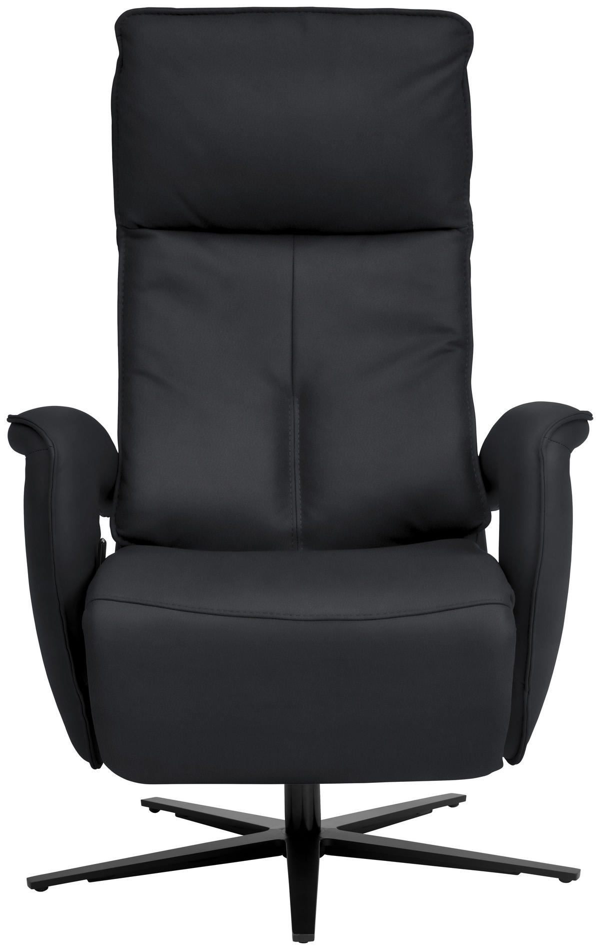 RELAXSESSEL in Leder Anthrazit  - Anthrazit/Schwarz, Design, Leder/Metall (77/119/87cm) - Valdera