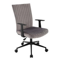 OTOČNÁ STOLIČKA, zamat, sivá, čierna - čierna/sivá, Konventionell, kov/textil (50/93-101/62cm) - Carryhome