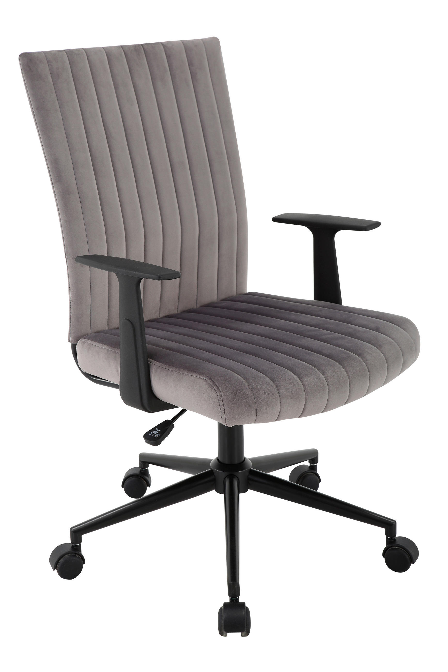 Carryhome OTOČNÁ STOLIČKA, zamat, sivá, čierna