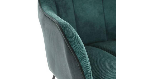ARMLEHNSTUHL in Samt, Flachgewebe - Schwarz/Grün, Design, Textil/Metall (59/85/59cm) - Novel