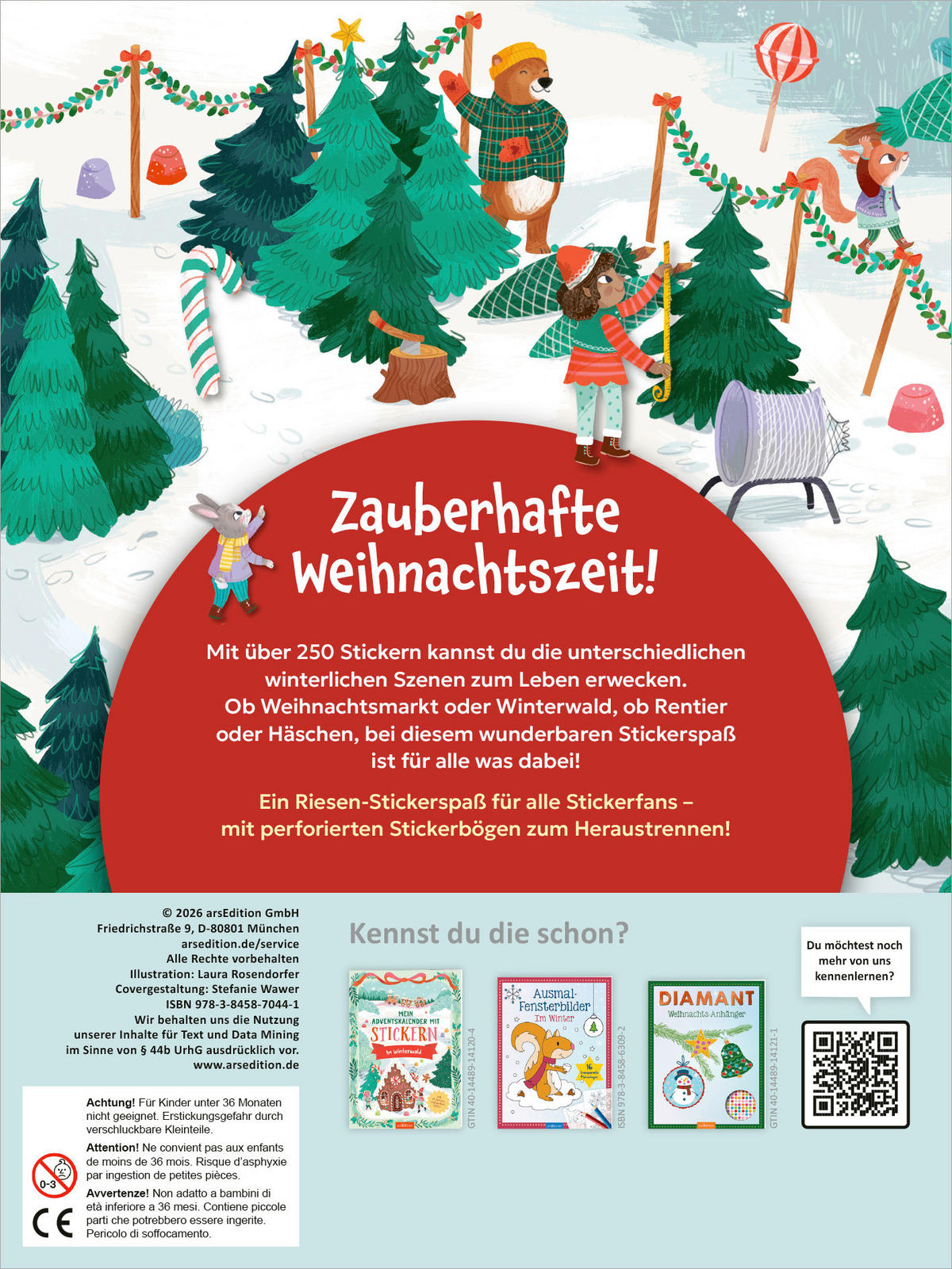 BUCH Mein Lieblings-Stickerbuch – Winterzeit  - Multicolor, Basics, Papier (17,5/17,5/0,4cm)