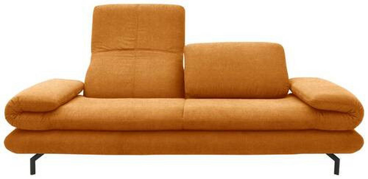 2,5-SITZER mit Funktionen in Webstoff Orange  - Schwarz/Orange, Design, Textil/Metall (224 (284)/83 (110)/98cm) - LOOKS by W.Joop