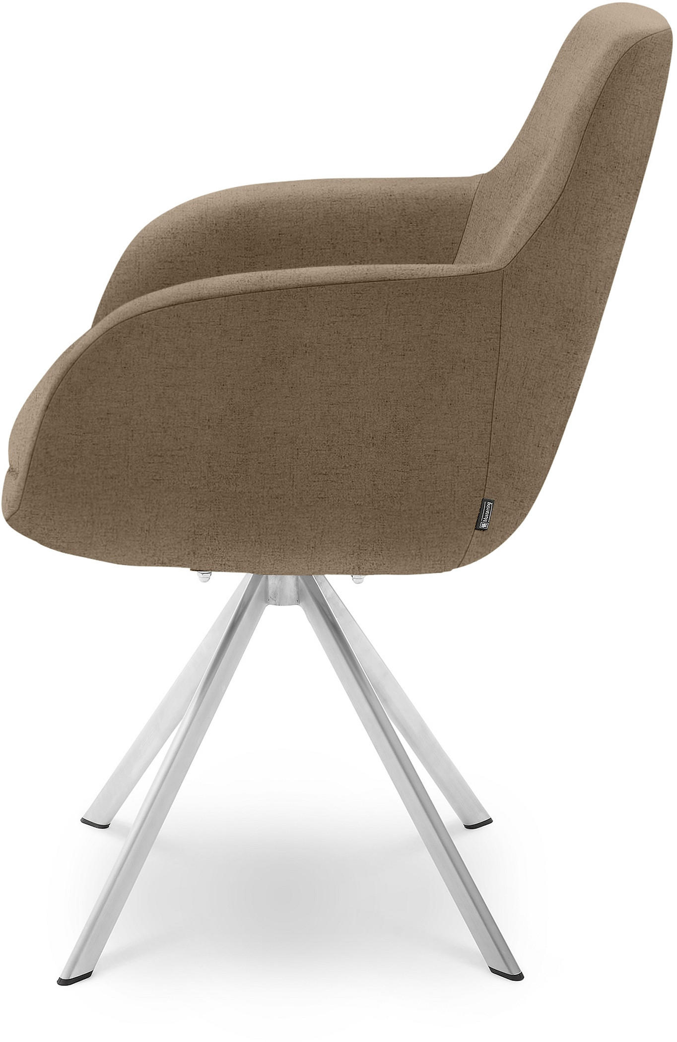 ARMLEHNSTUHL  in Edelstahl Webstoff  - Edelstahlfarben/Braun, Design, Textil/Metall (62/86/66cm) - Musterring