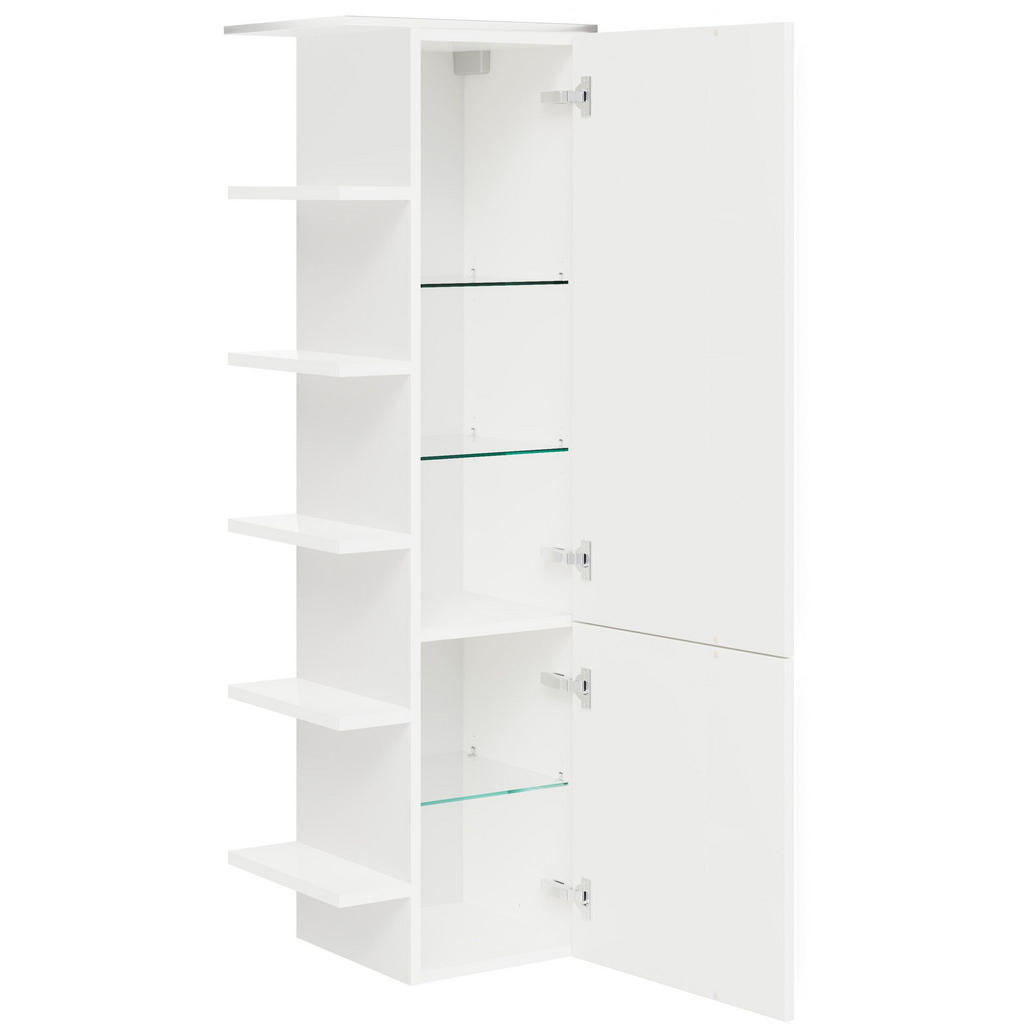 Thumbnail - Leonardo Living Midischrank Leonardo, Weiß Hochglanz, Metall, 3 Fächer, 42.5x133.2x33 cm, Made in Germany, Typenauswahl,...