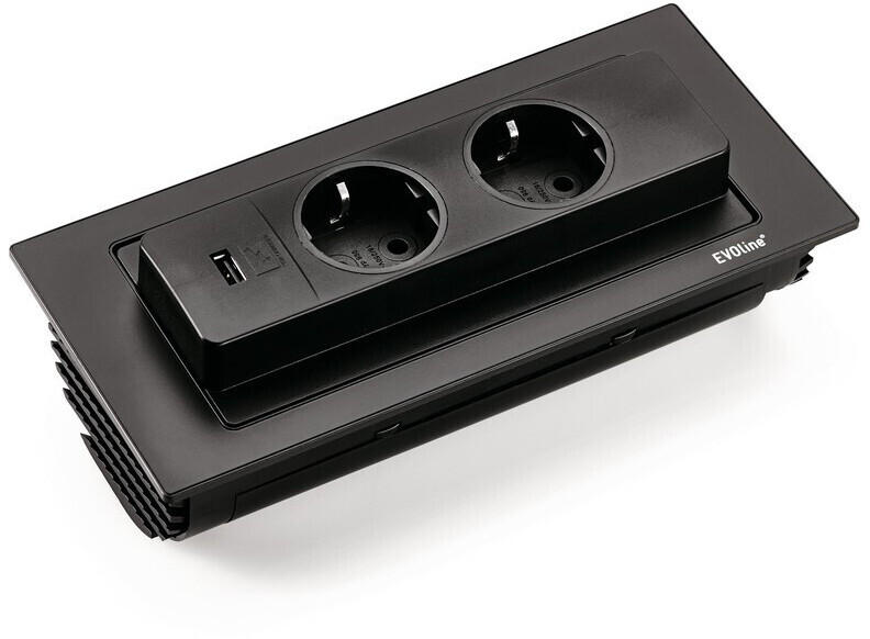 STECKDOSENELEMENT - Schwarz, Basics, Kunststoff (29,3/18,8/15,5cm) - HKT