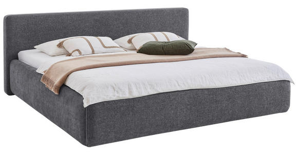 POLSTERBETT Bettkasten, Lattenroste Grau 180/200 cm  - Birkefarben/Buchefarben, Design, Holz/Textil (180/200cm) - Xora