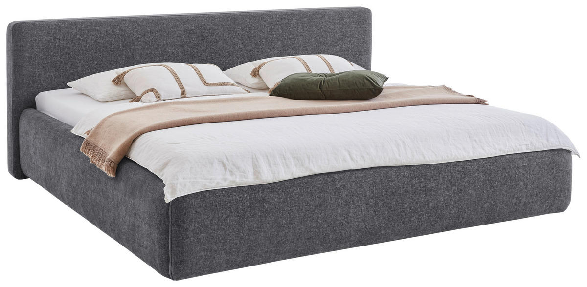 POLSTERBETT Bettkasten, Lattenroste Grau 180/200 cm  - Birkefarben/Buchefarben, Design, Holz/Textil (180/200cm) - Xora
