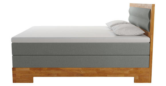 BOXSPRINGBETT 160/200 cm INKL. - Eichefarben/Grau, KONVENTIONELL, Holz/Textil (160/200cm) - Linea Natura