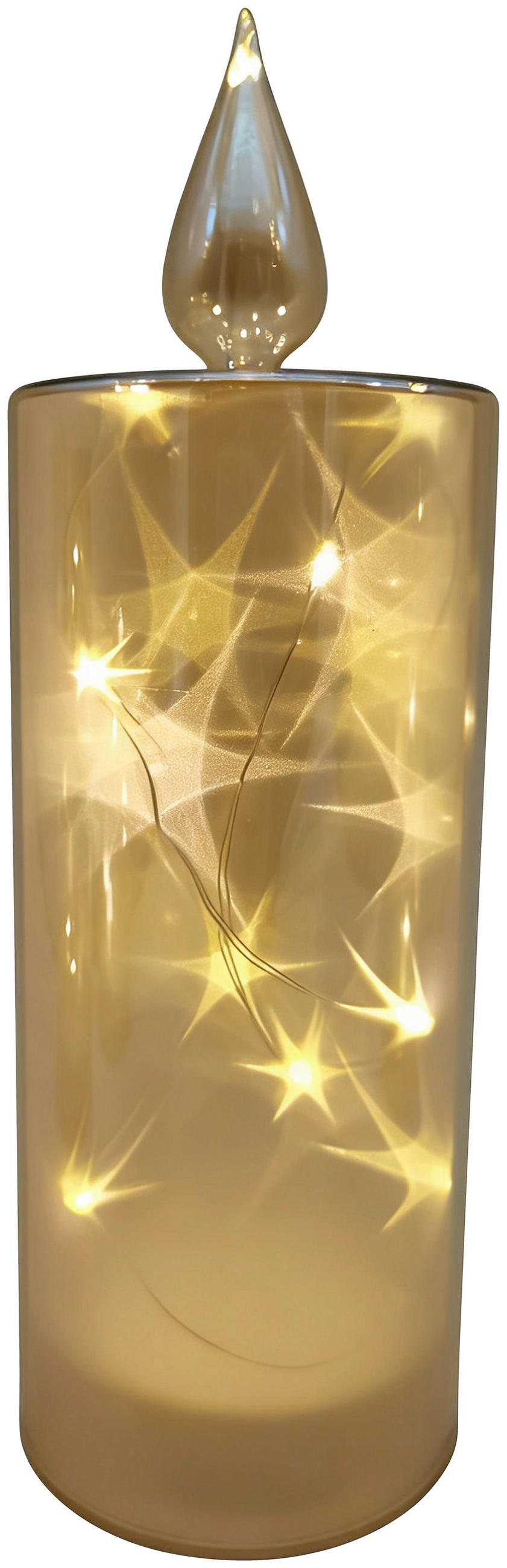 LED-KERZE  - Goldfarben, LIFESTYLE, Glas/Kunststoff (9/27cm) - X-Mas