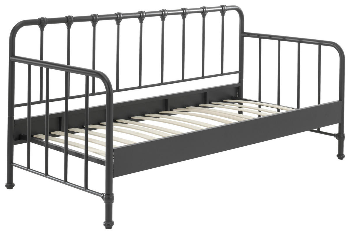 KINDER-/JUNIORBETT 90/200 cm  in Schwarz  - Schwarz, MODERN, Holz/Metall (90/200cm) - MID.YOU