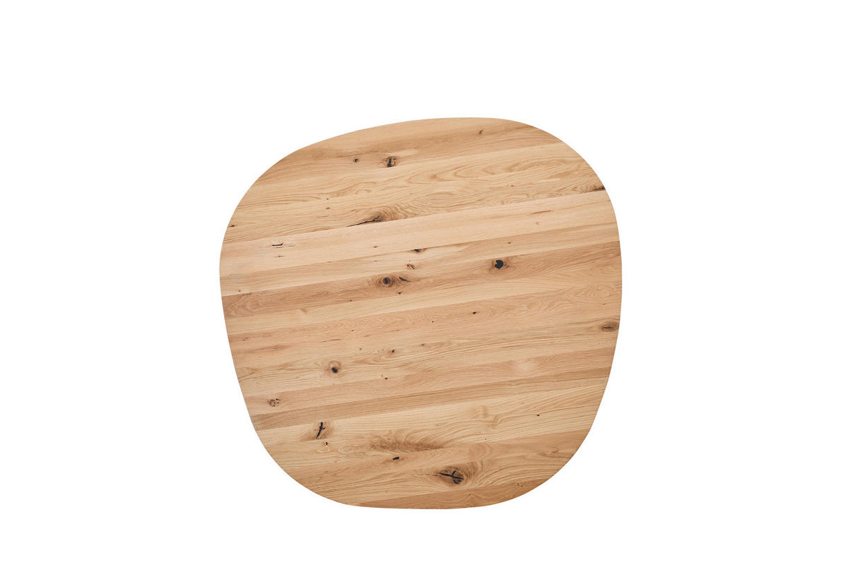 ESSTISCH Eiche massiv Freiform Schwarz, Eichefarben  - Eichefarben/Schwarz, Natur, Holz/Metall (113/113/78cm) - Valdera