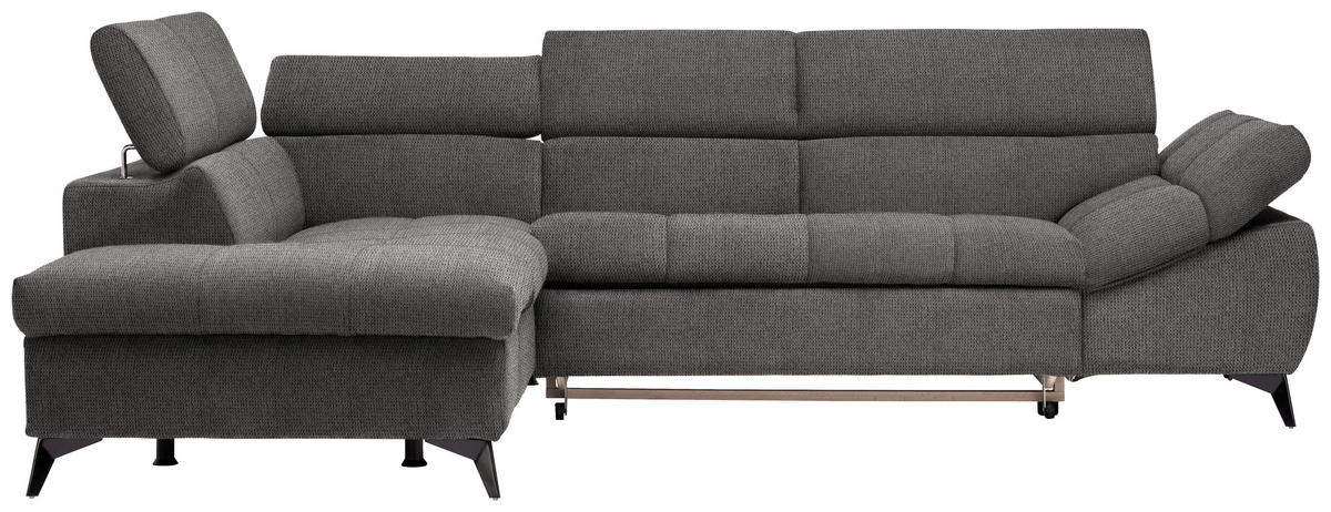 ECKSOFA in Mikrofaser Grau  210/279 cm  - Schwarz/Grau, Design, Kunststoff/Textil (210/279cm) - Stylife
