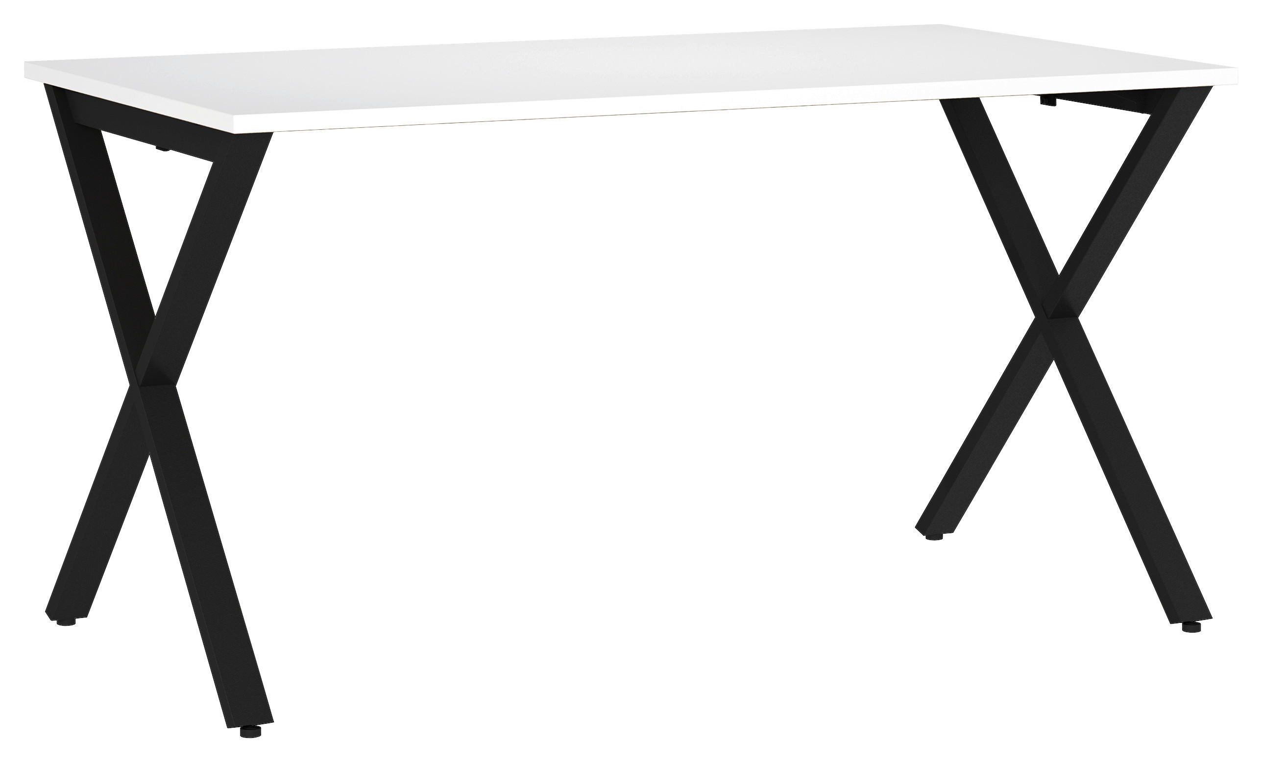 SCHREIBTISCH 140/80/75 cm  in Schwarz, Weiß  - Schwarz/Weiß, MODERN, Holzwerkstoff/Metall (140/80/75cm) - Novel