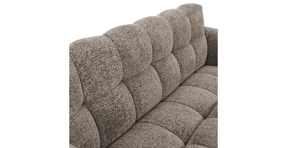 SITZBANK in Textil Graubraun  - Graubraun/Schwarz, Design, Textil/Metall (176/91/78cm) - Novel