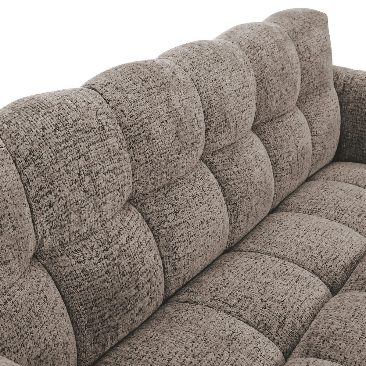 SITZBANK 176/91/78 cm Chenille Graubraun Metall  - Graubraun/Schwarz, Design, Textil/Metall (176/91/78cm) - Novel