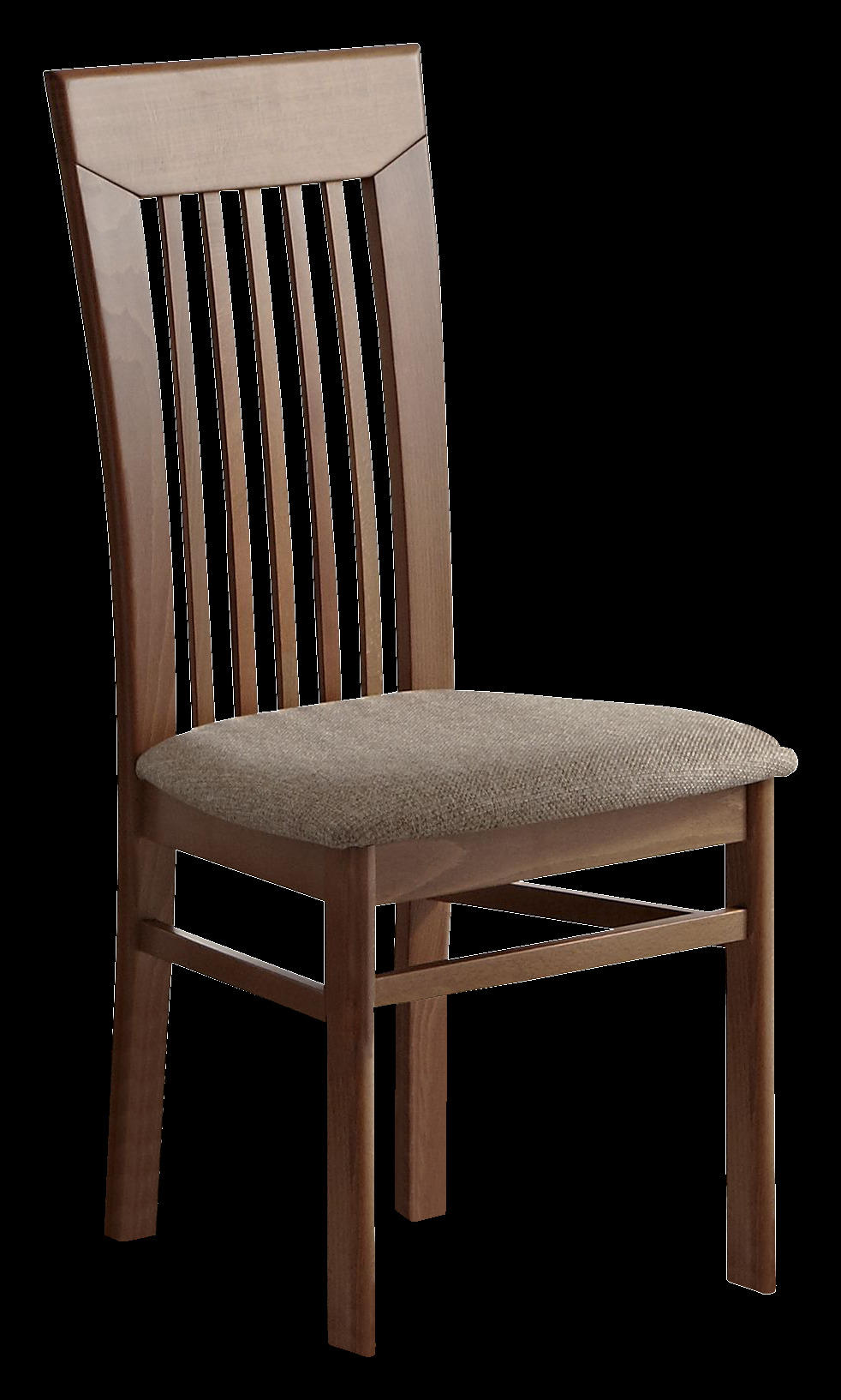 Stuhl in Holz, Textil Kirschbaumfarben, Beige