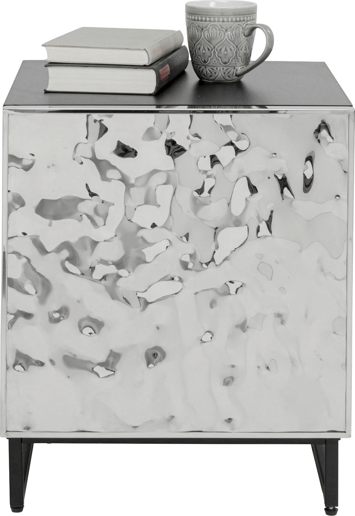 KOMMODE , 40/50/39 cm,  - Chromfarben/Schwarz, Design, Holzwerkstoff/Metall (40/50/39cm) - Kare-Design